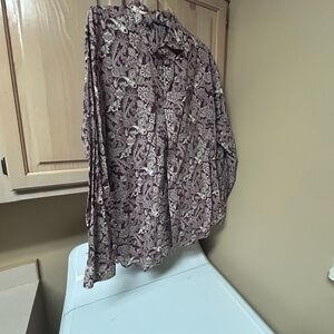 Cinch Burgundy and Cream Paisley Shirt